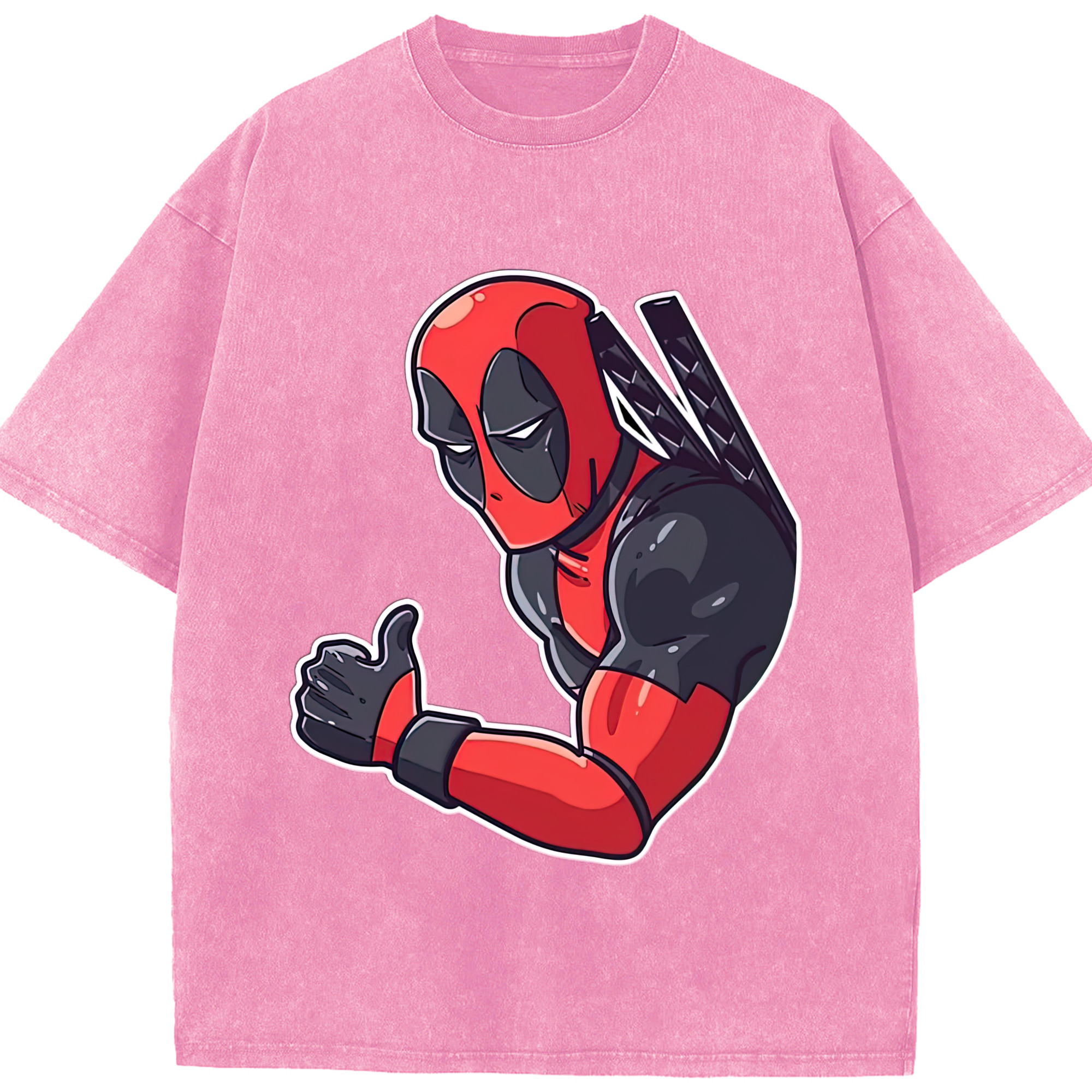 （画像用） Deadpool デッドプール 綿100% ヴィンテージ風 半袖Tシャツ（フロントプリント）